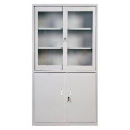 Armario mixto de metal con puerta transparente