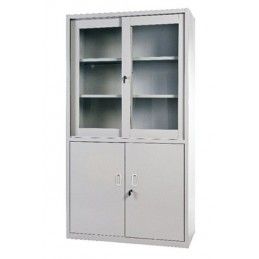 Armario de laboratorio metalico y puerta de cristal