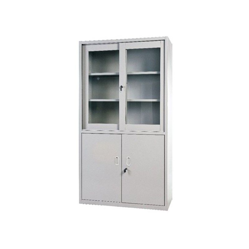 Armario de laboratorio metalico y puerta de cristal